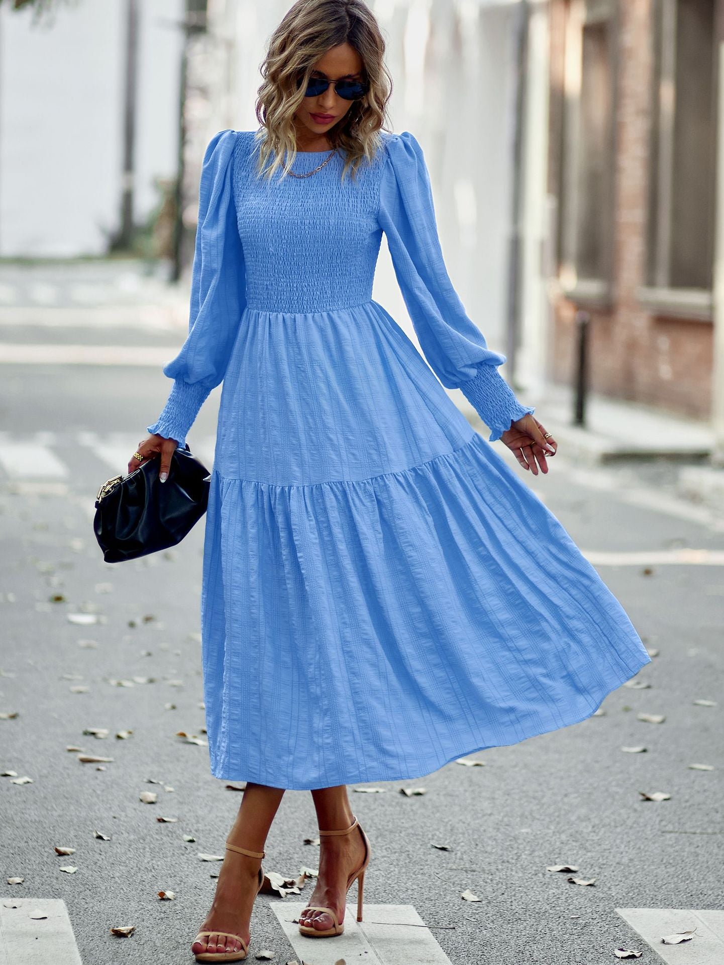 Women Long Sleeve Midi Dress 12