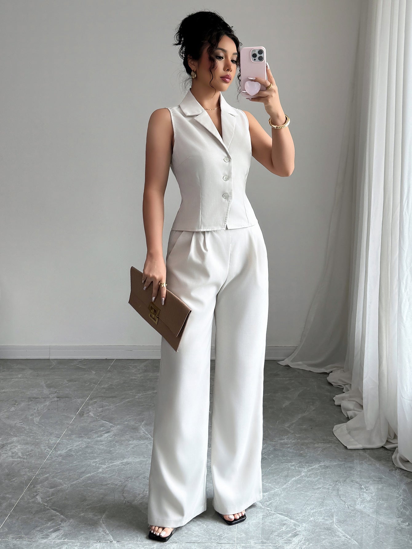 French Holiday Button-Down Vest & Pants Set 6