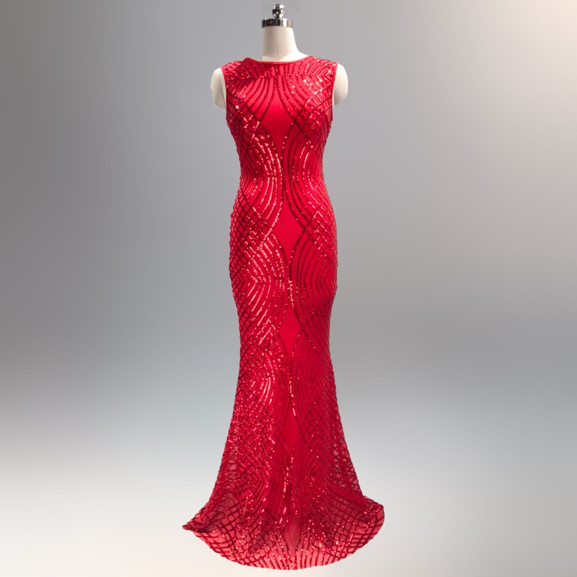 Celebrity matching evening dress sequins fish tail dinner party dress