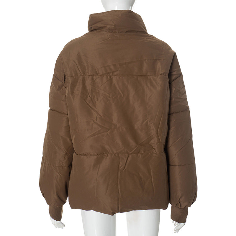 Women long-sleeved high collar zipper warm winter Padding Jacket 21