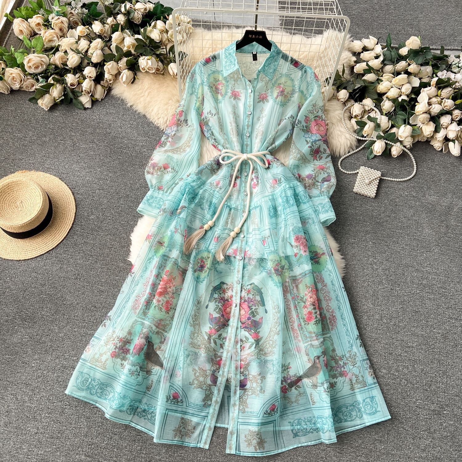 Women Vintage Print Maxi Dress 27