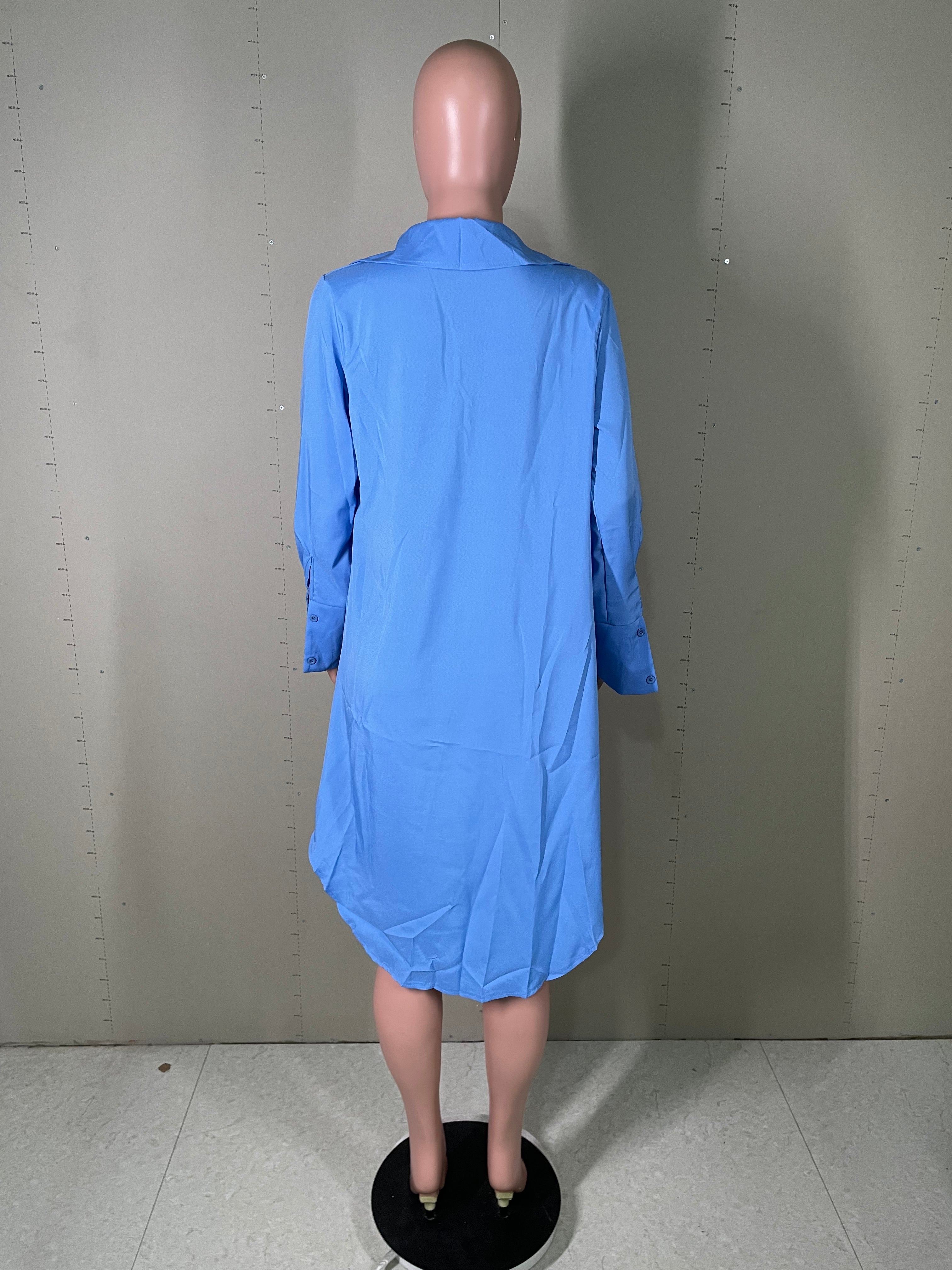 Women's nightclub low cut deep v sexy solid color dress 25