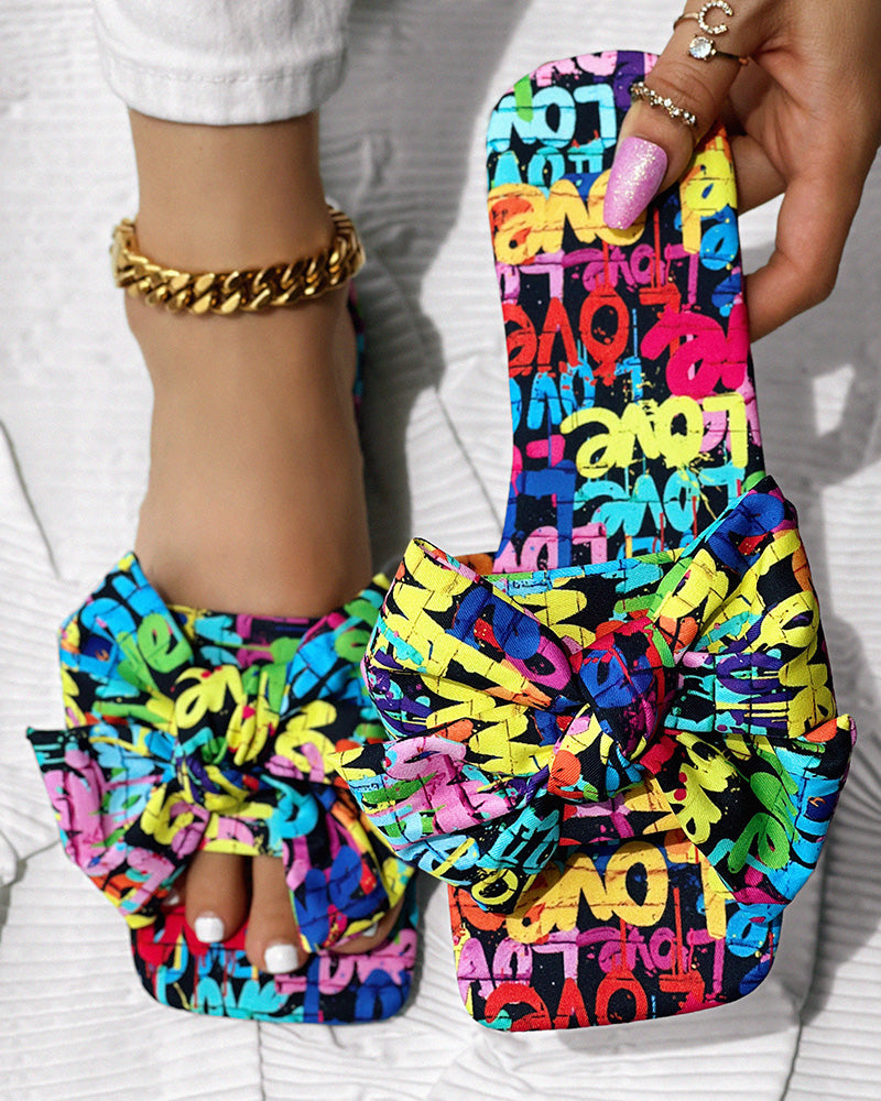 Casual Plus Size Women's Bowknot Beach Sandals 7