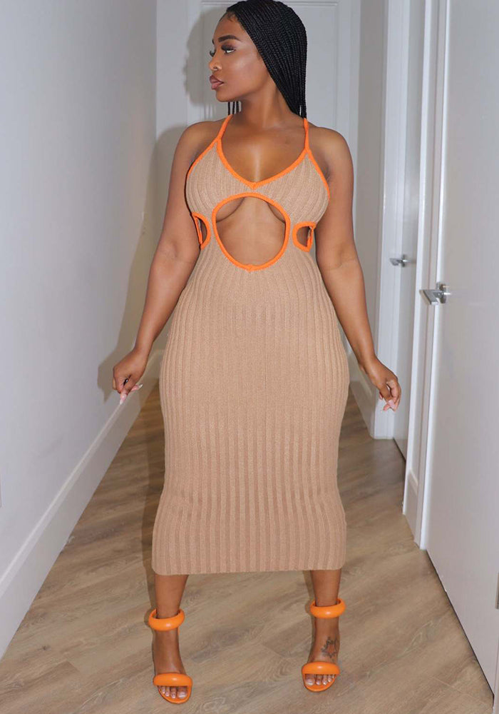 Sex Straps Cutout Long Dress