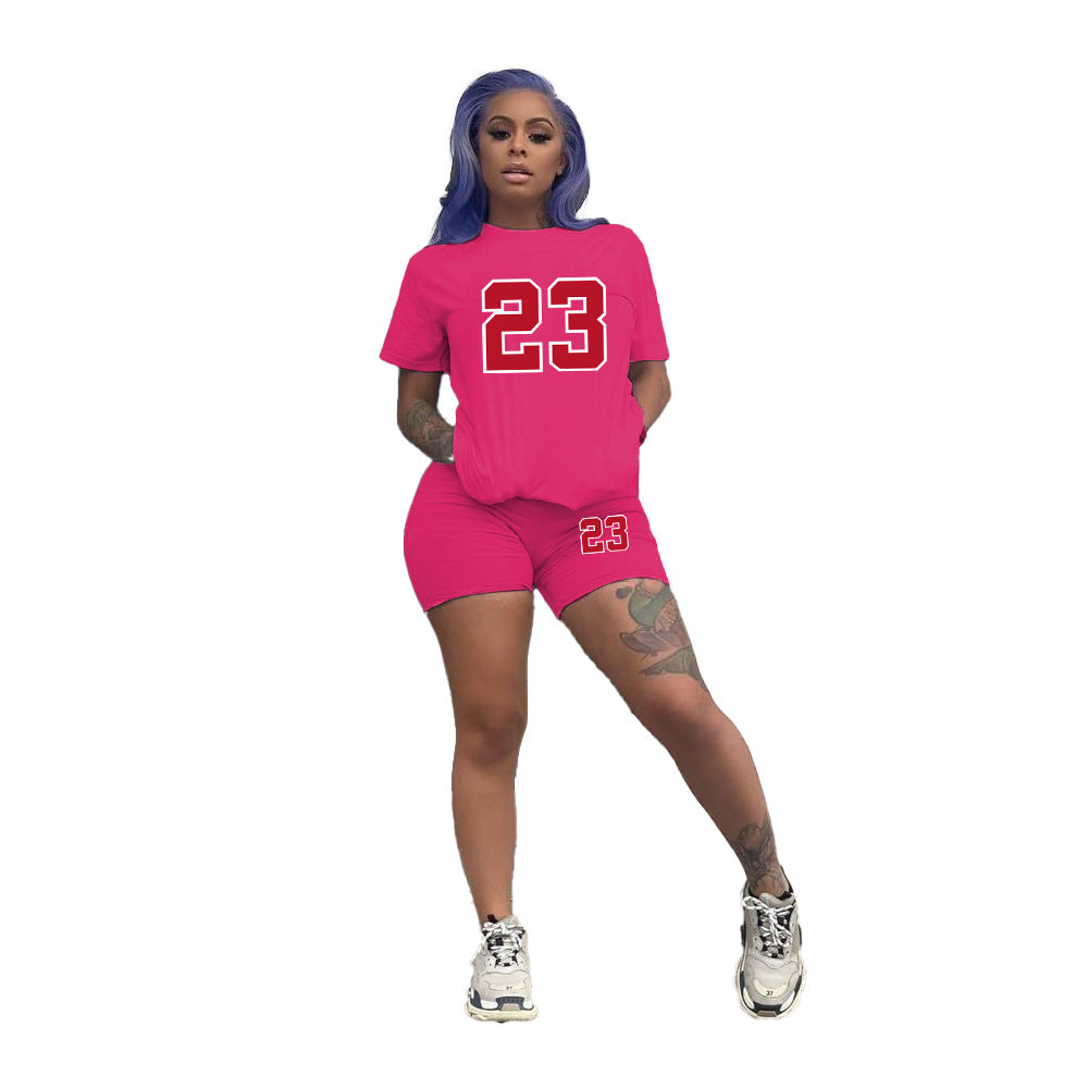 Plus Size Women'S T-Shirt Shorts Set Two Piece Tracksuit 10