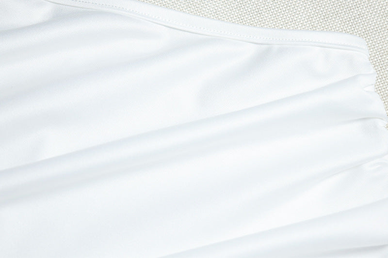 Women's Fashion Solid Color Slash Shoulder One-Shoulder Sleeveless Slit Long Dress 14