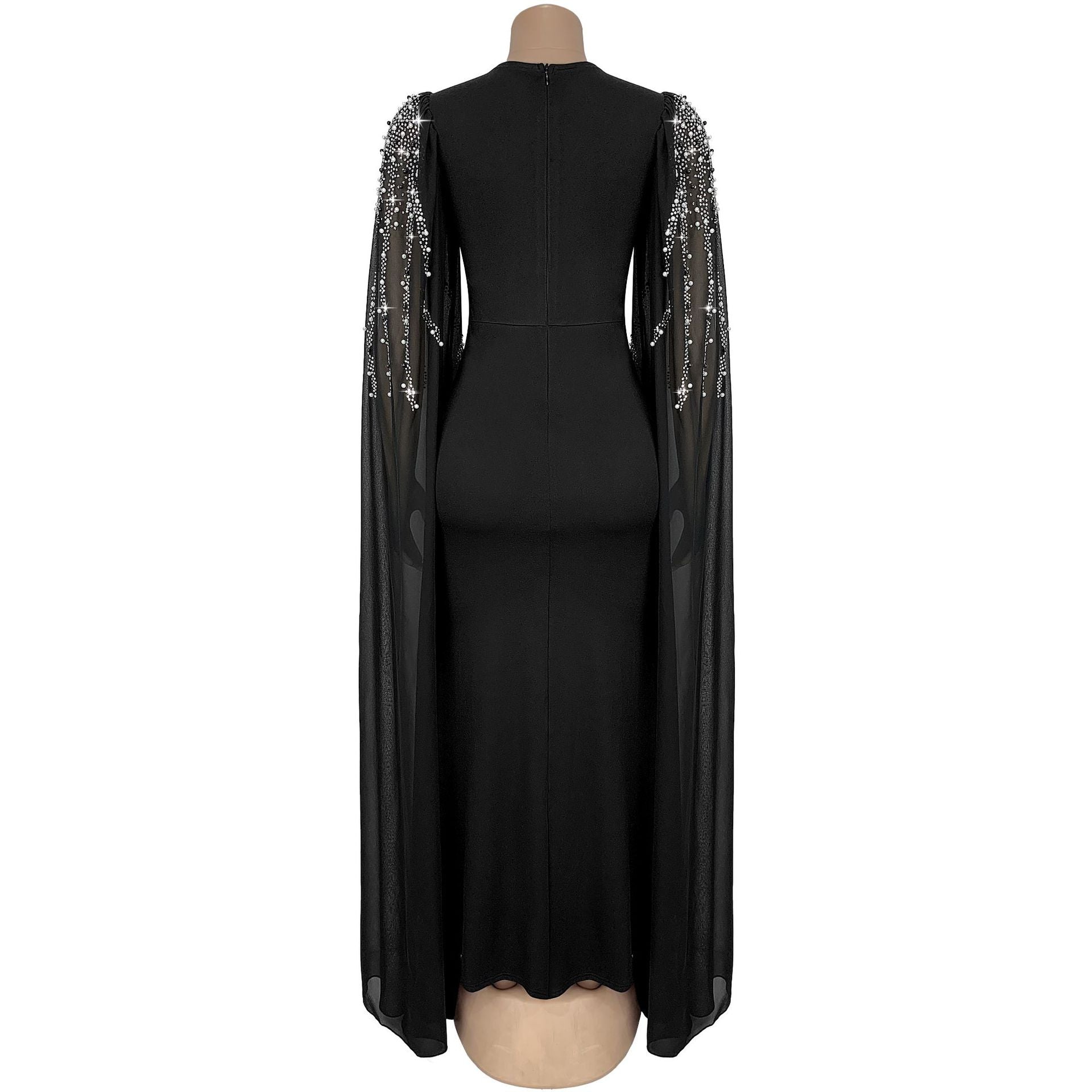 Women's Elegant Chic Beaded Fashionable Evening Dress 6