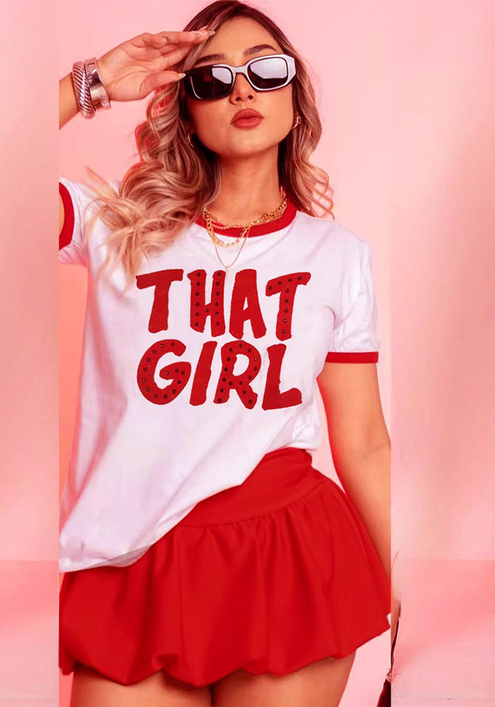 Women Summer Round Neck Beaded Top and Skirt Two-piece Set