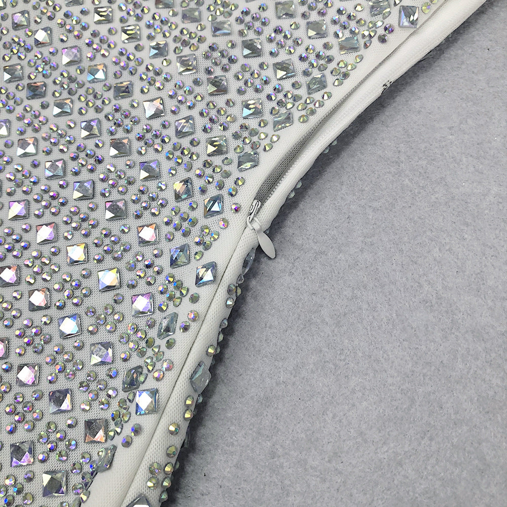 Summer Women Elegant Slit Beaded Strap Maxi Dress 10