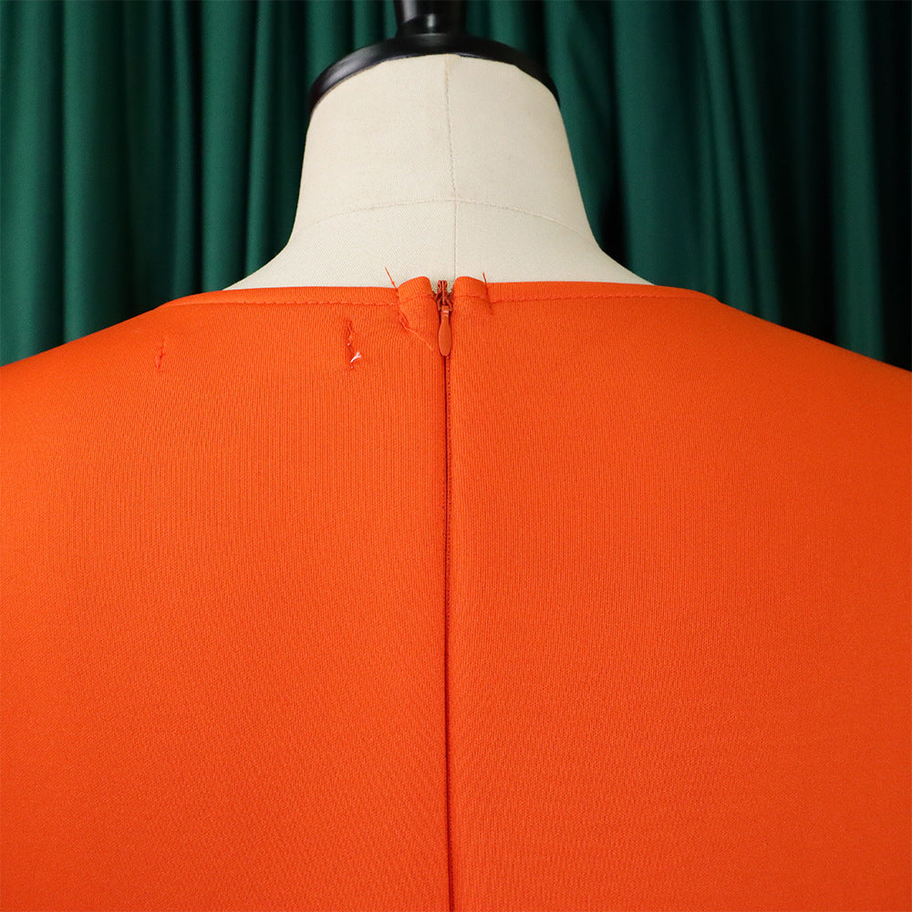 Women Round Neck Puff Sleeve Dress 52