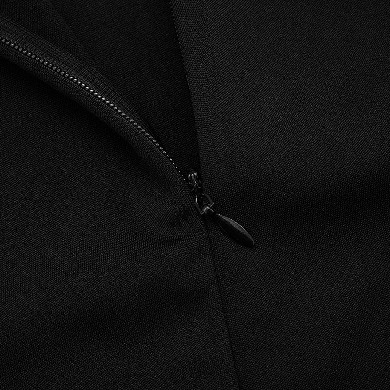 Women Autumn Zipper Neck Long-Sleeved Fur Paneled Sexy Bodycon Dress 24