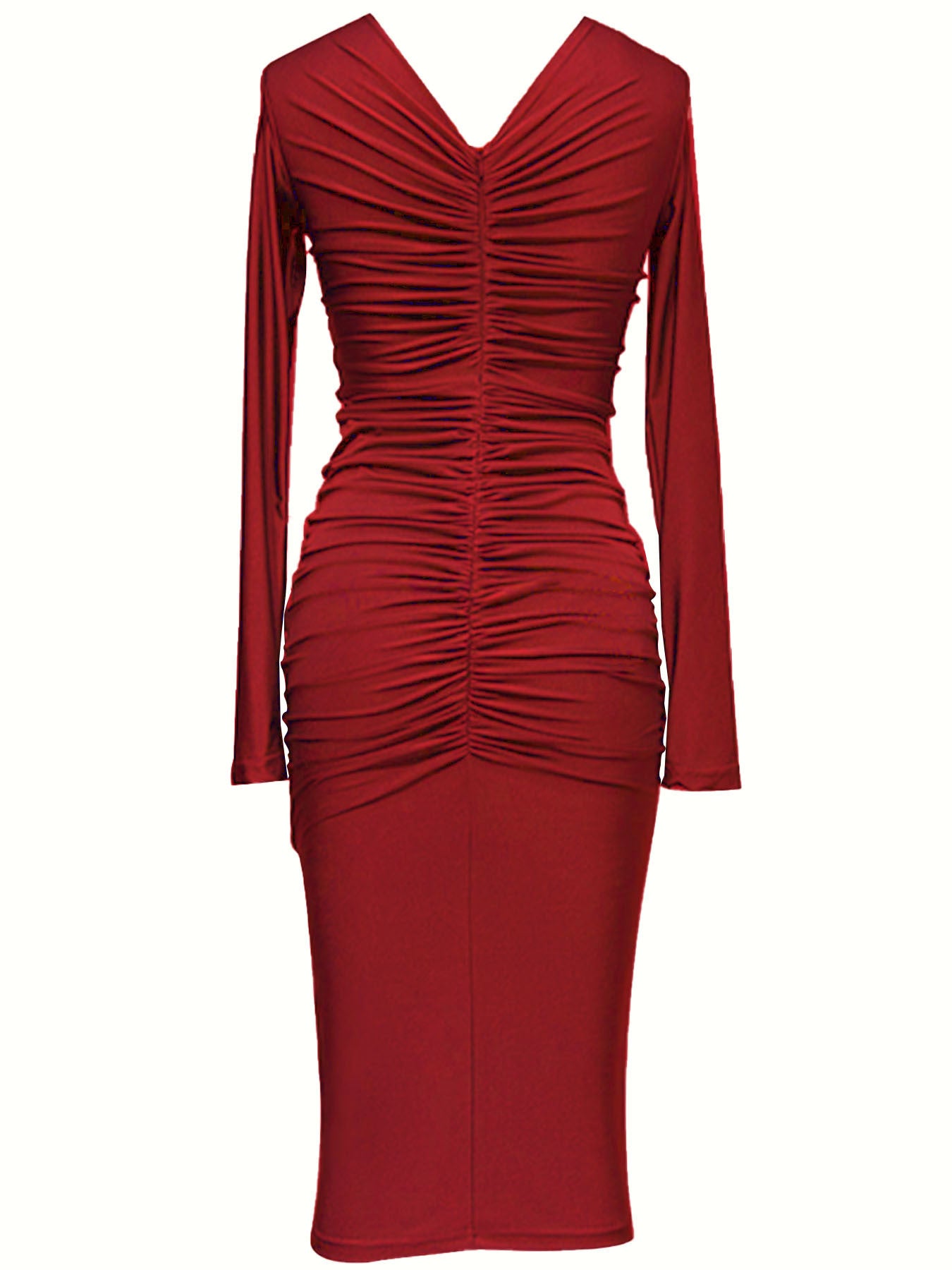 Women's Autumn And Winter Long Sleeve V-Neck Flower Sexy Bodycon Dress 15