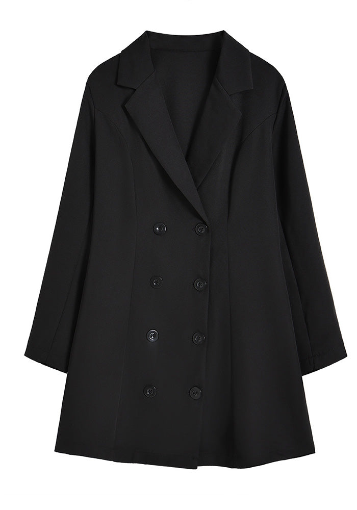 Women Solid Career Long Sleeve Suit Dress