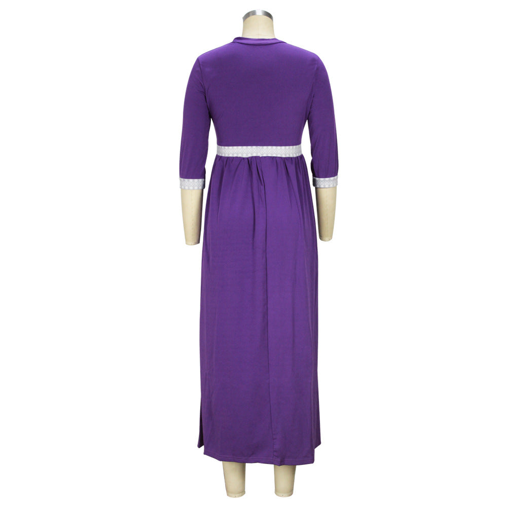 Fall Winter Slim Waist Maxi Tie Bow Long Slim Dress 9