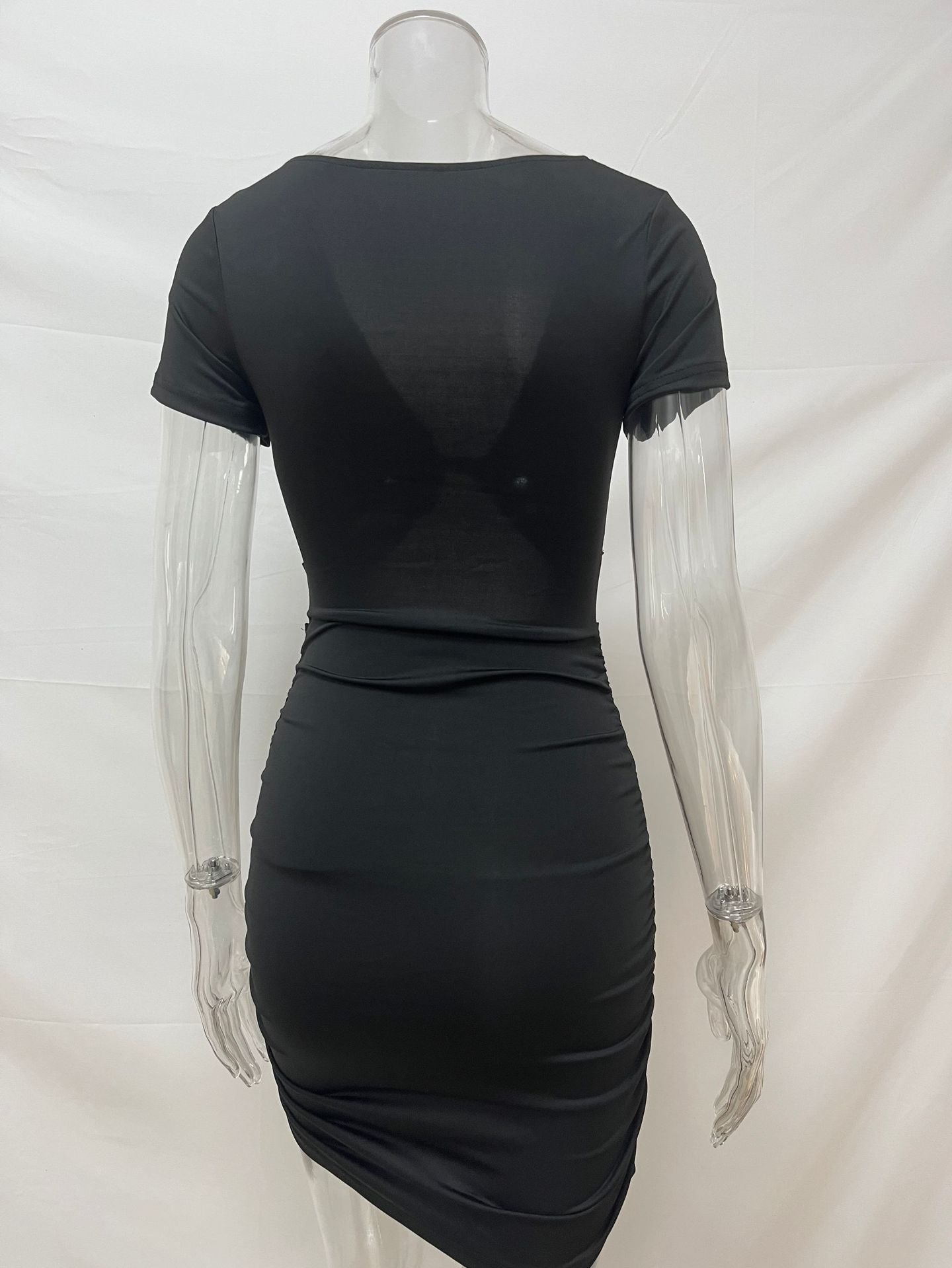 Women Summer Sexy V-Neck Short Sleeve Bodycon Dress 27