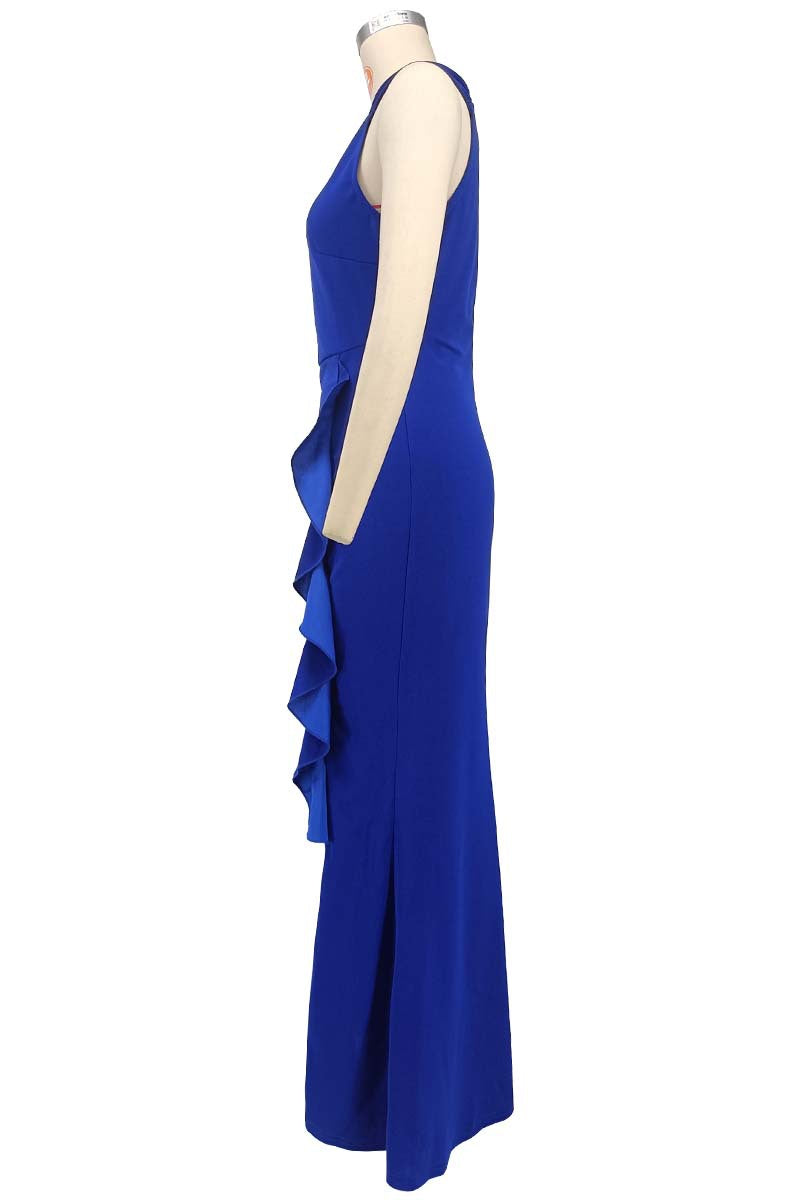 Wide Strap Solid Color Bodycon Sexy Slit Mermaid Evening Gown 7