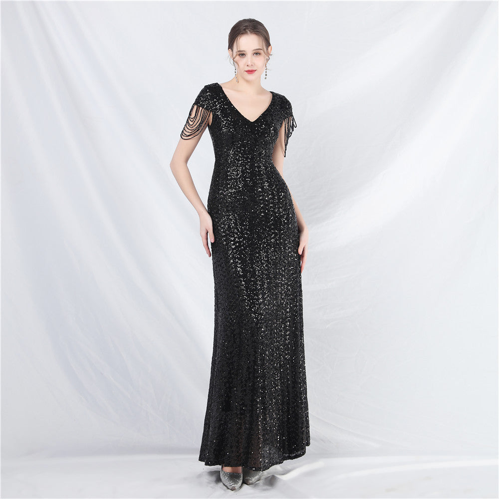 Plus Size Women Formal Party Sequin Evening Dress 9
