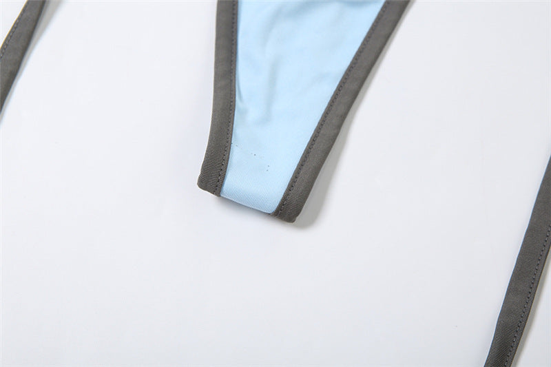 Women Summer suspender printed bra and bodycon bikini two-piece set 15