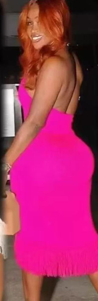 Sexy Women's Fashion Solid Color Strap Dress 4