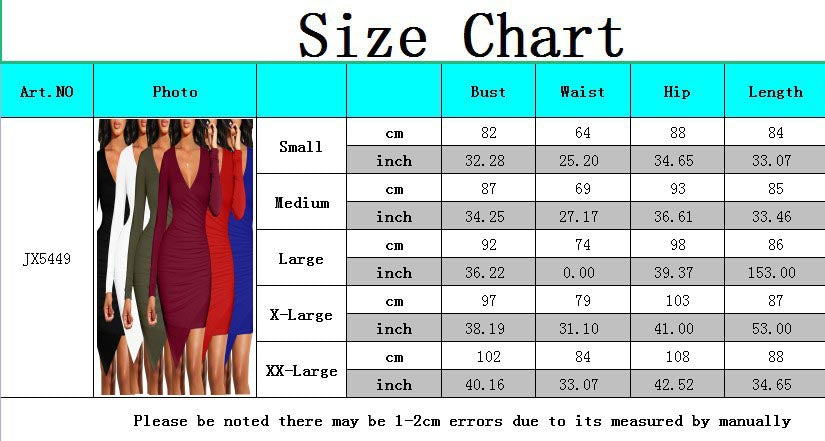 Women Sexy Solid V Neck Dress 17