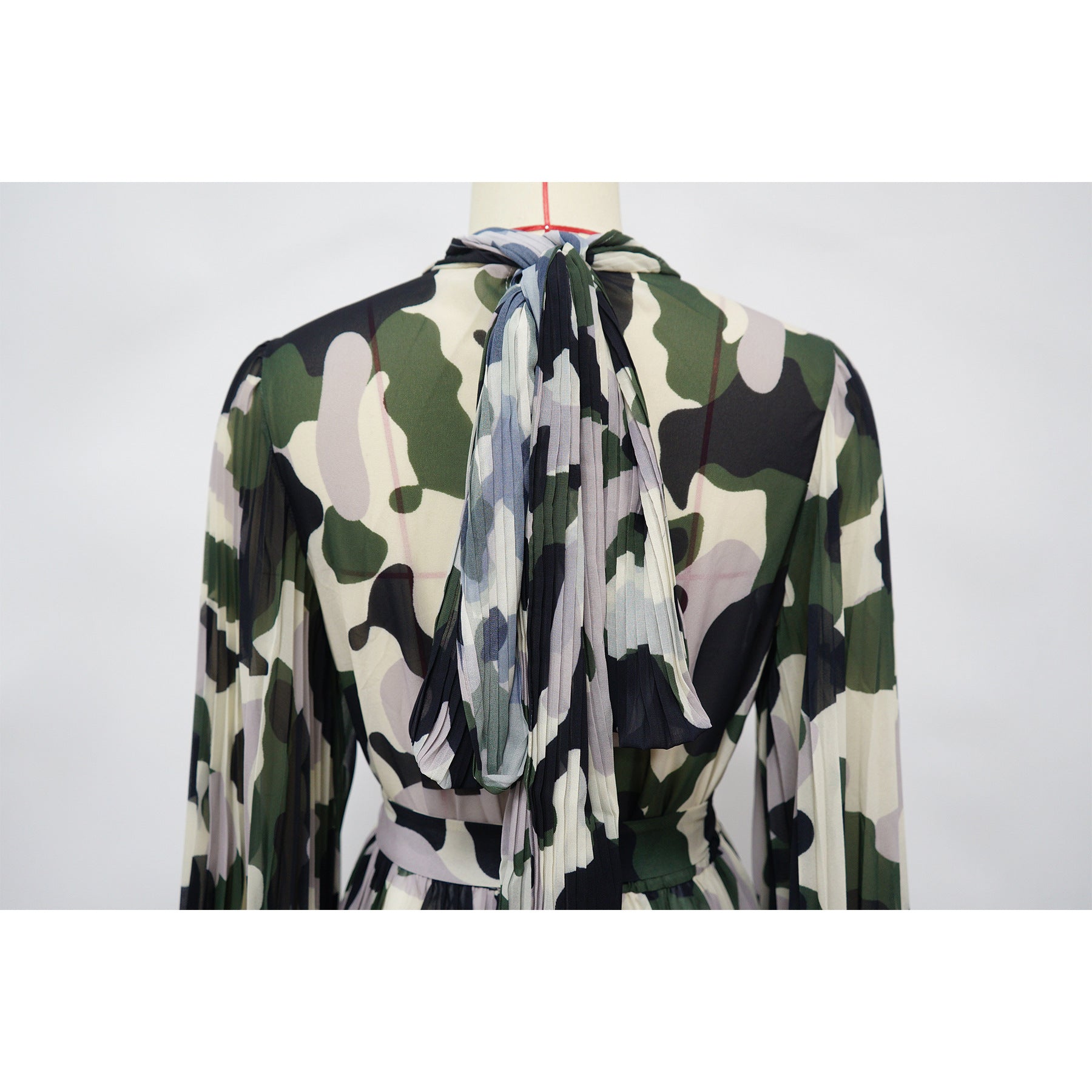 Women's African Plus Size Camouflage Loose Pleated Dress 11