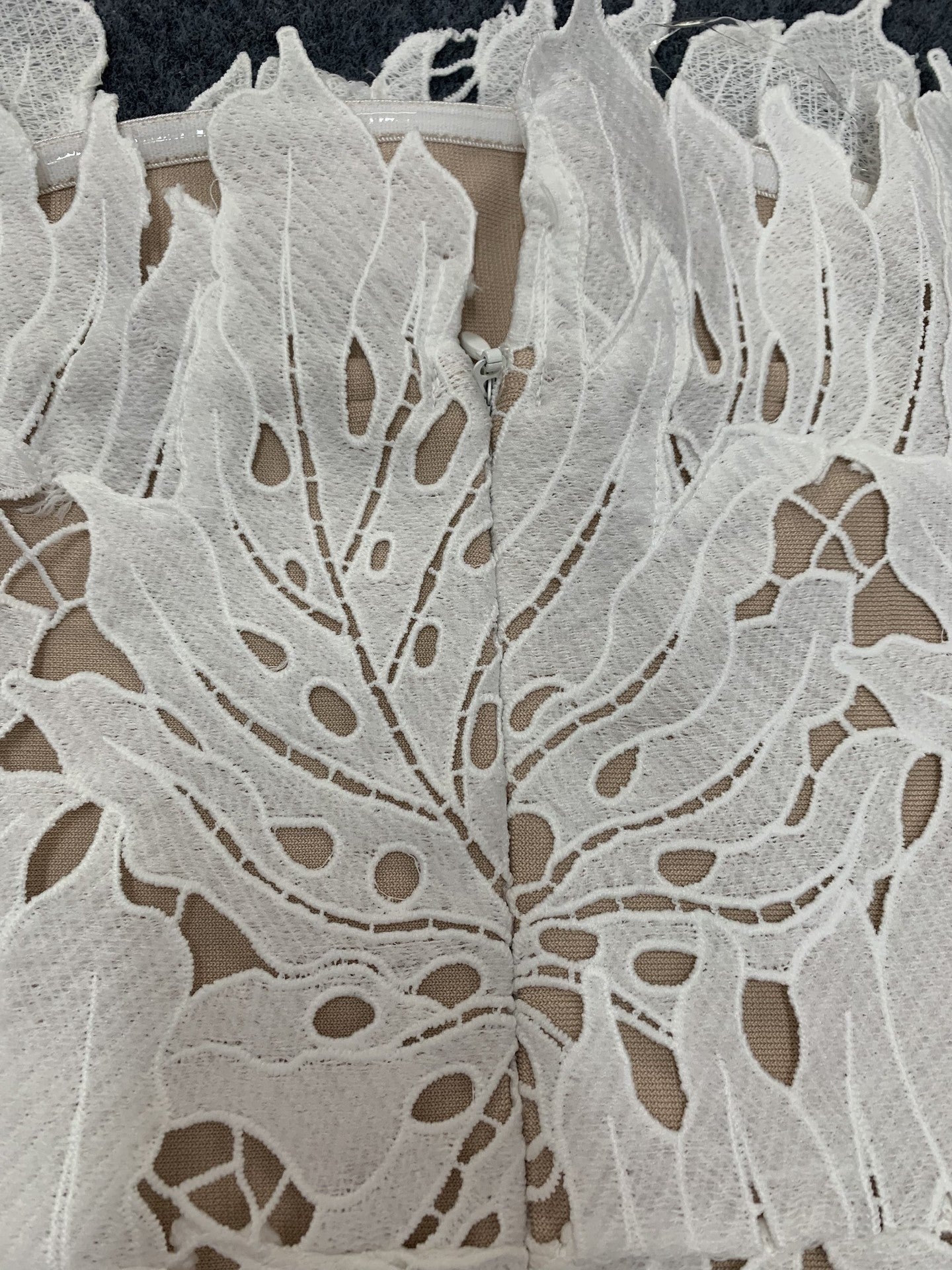 Women knitting sleeveless Strapless Lace white dress 17