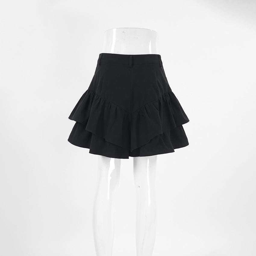 Spring Fashion Sexy Black Linen High Waist Short Skirt 6