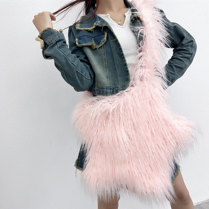 Fashion Girl Furry Messenger Bag 17