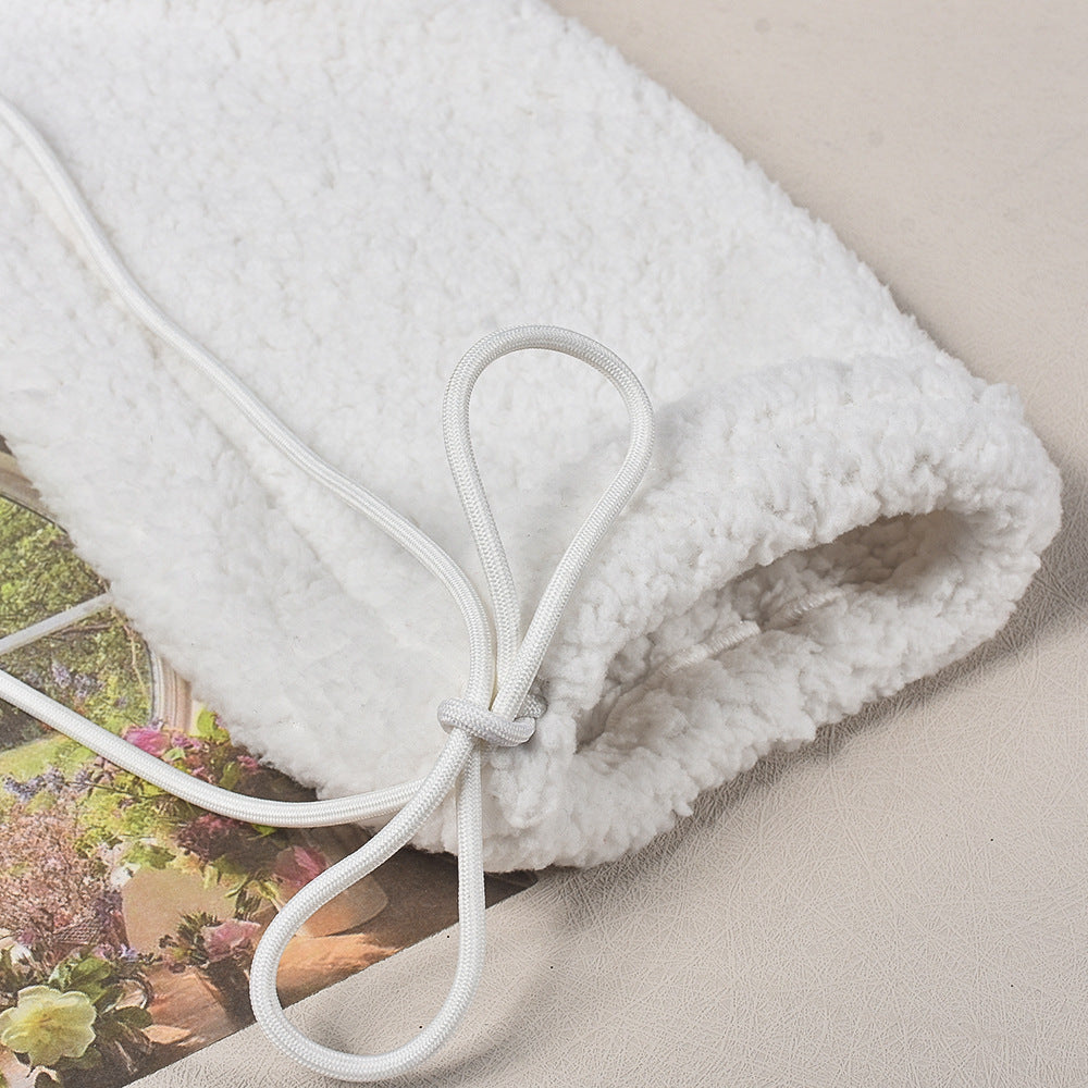 Winter Women Sexy Strapless Furry Top Bodycon Skirt Three-Piece Set 12