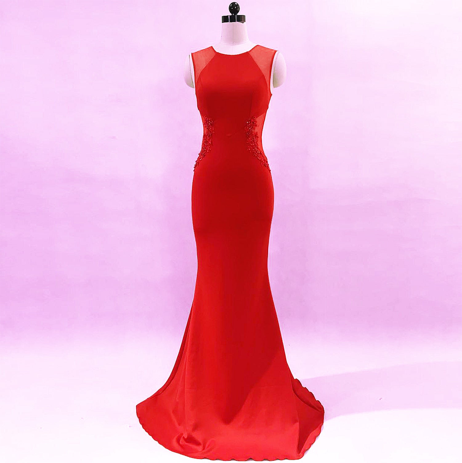 Women Formal Party Slim Elegant Sleeveless Mermaid Evening Dress 10