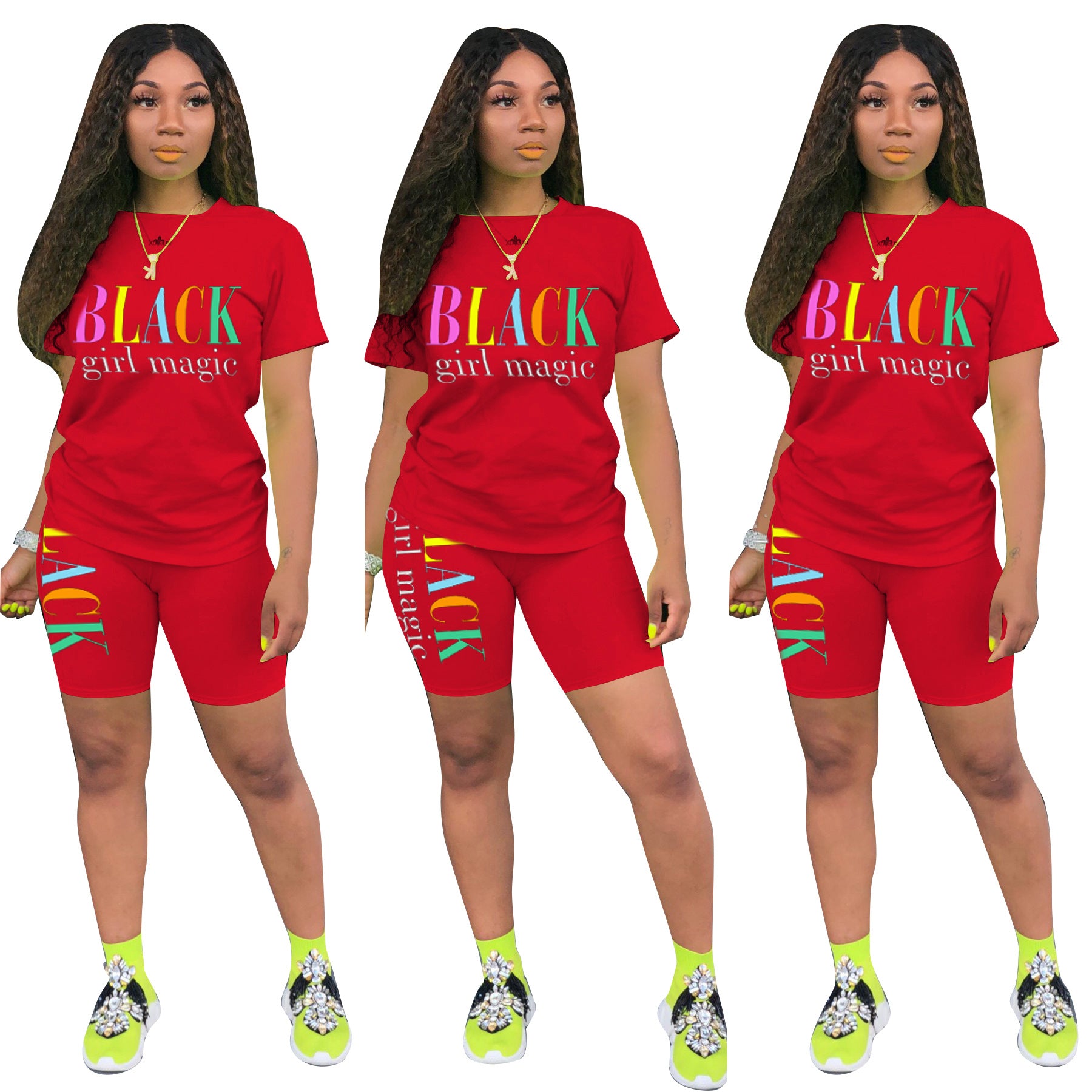 Summer fashionable solid color two-piece fashion casual shorts set 10