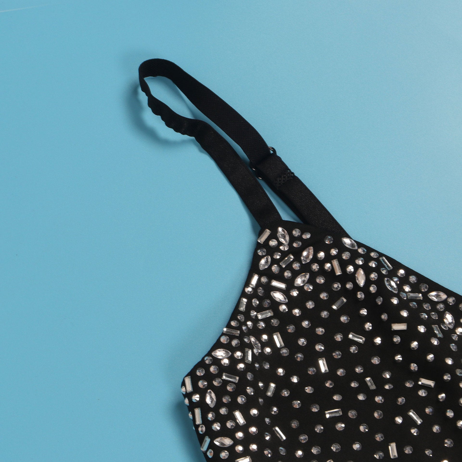 Women Beaded Stretch Suspender Bodycon Jumpsuit 25