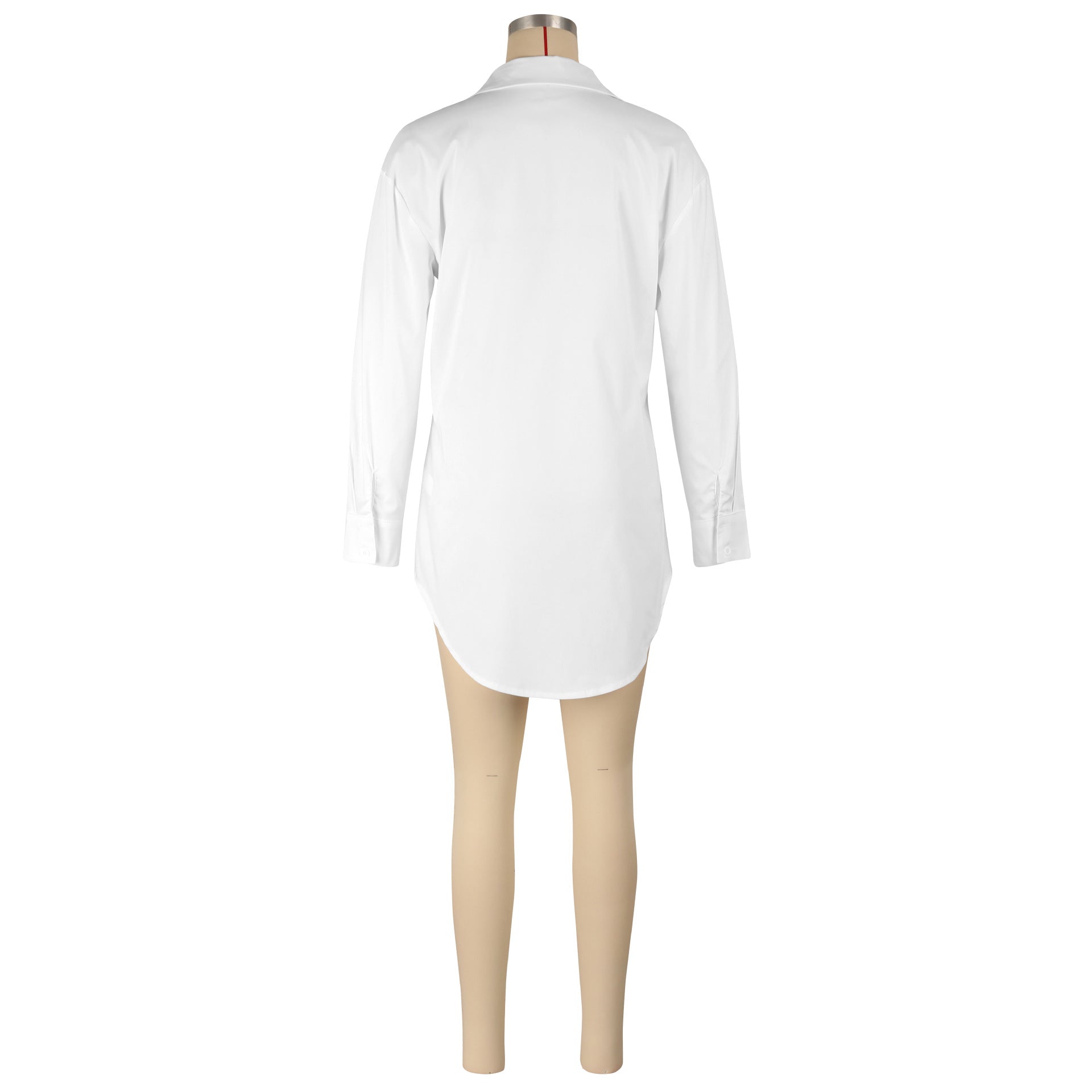 Women Ribbon Fake Two-piece Long Sleeve Shirt 7