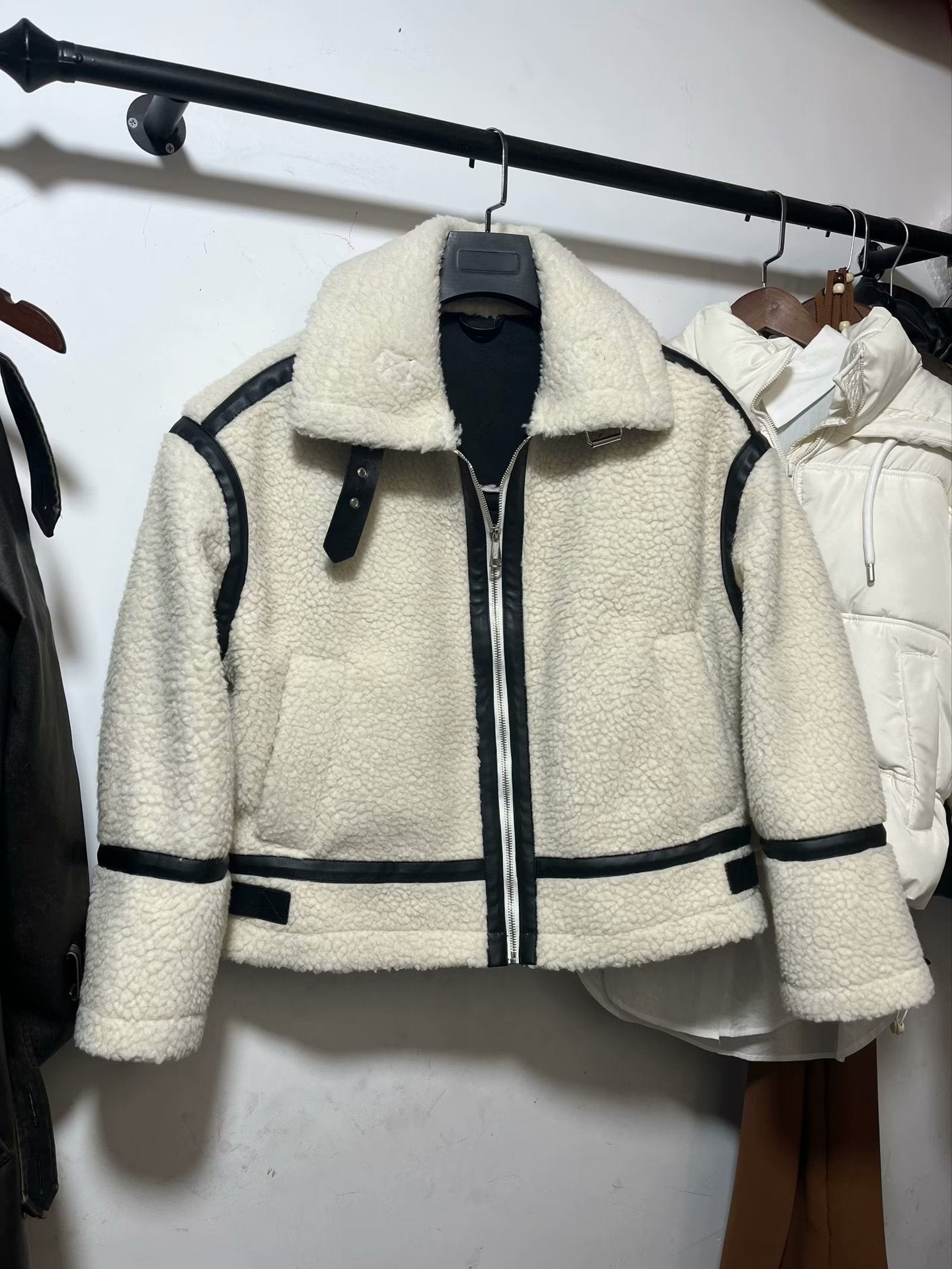 Women autumn and winter lamb wool coat 6