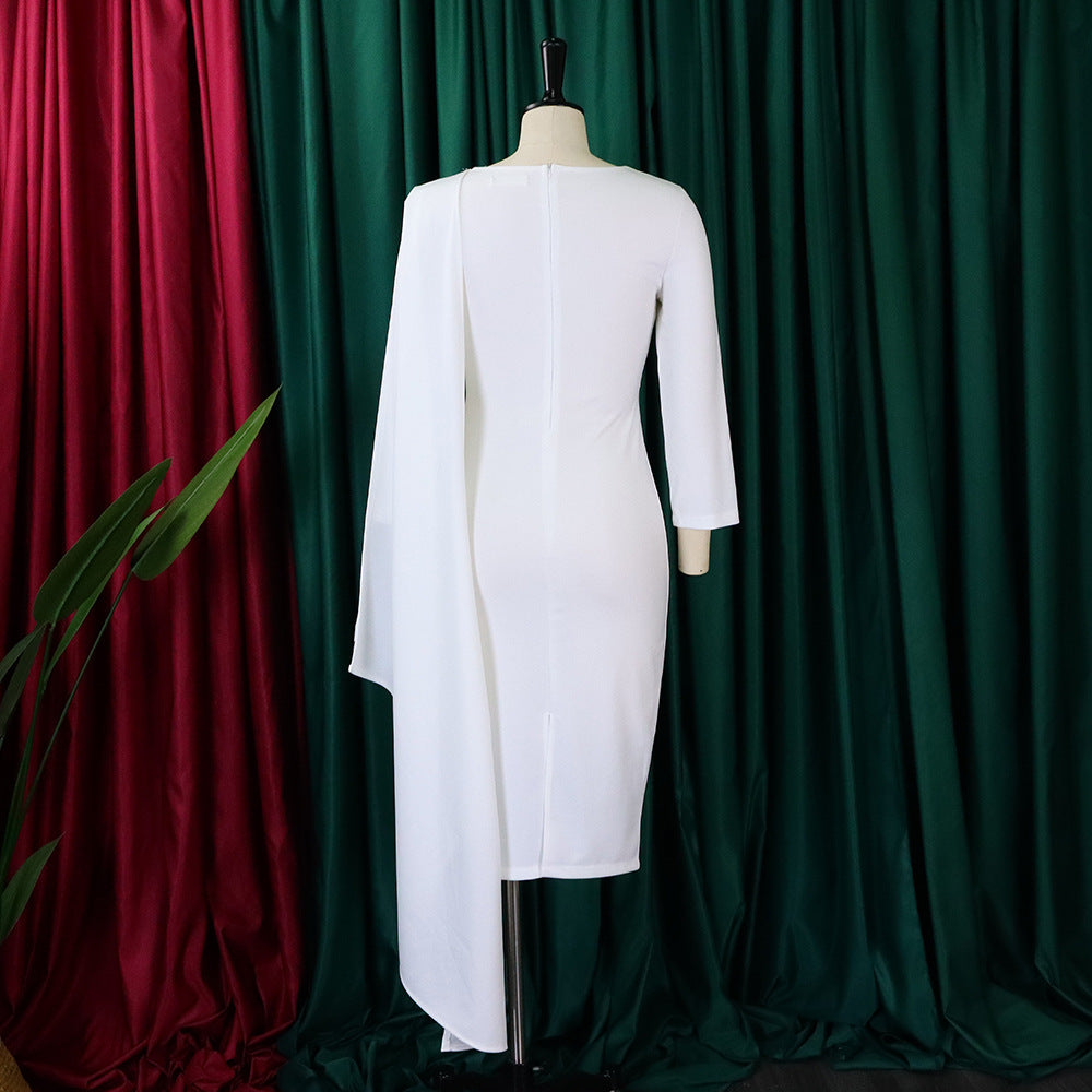 Women Solid Long Sleeve Midi Dress 15