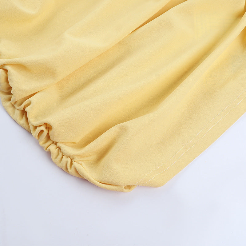 Women Sexy V-Neck Long Sleeve Gathered Bodycon Dress 13