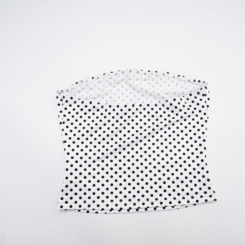 Women's Sexy Color Block Polka Dot Long Sleeve Cape Shorts Vest Three-Piece Set 14