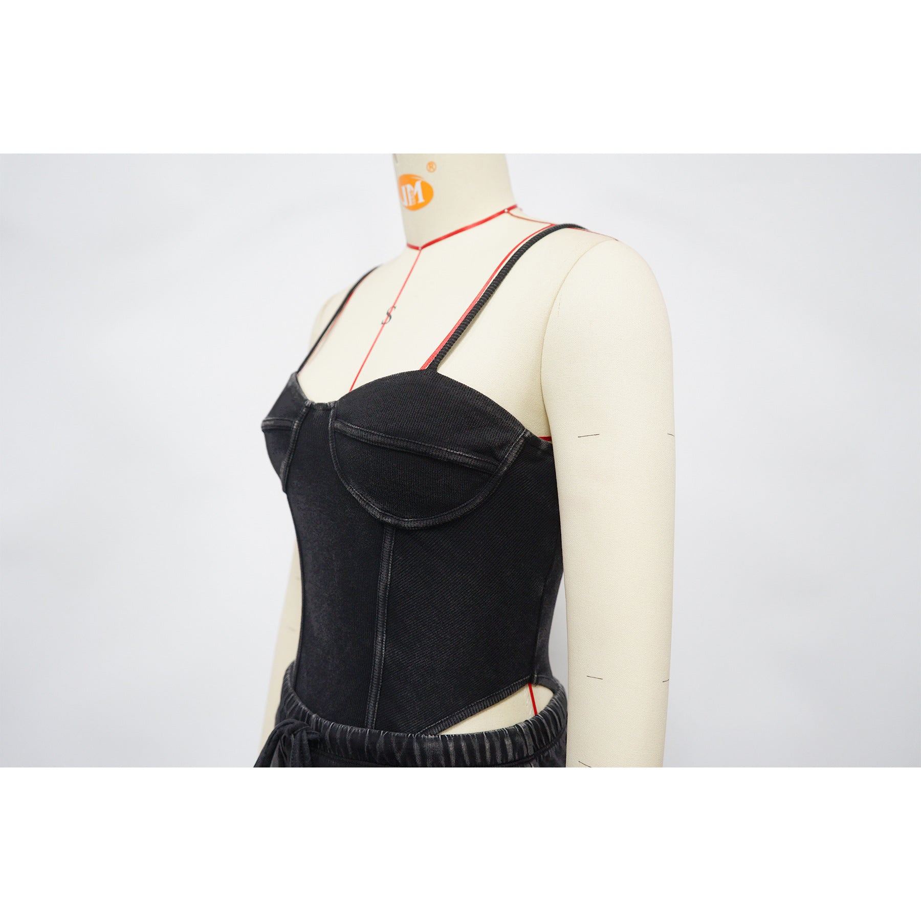 Women Sexy Cotton Washed Strapless Top and Pant Two-Piece Set 51