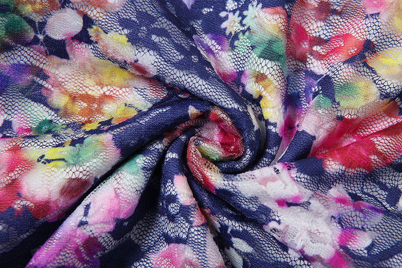 Fashion Sexy V-Neck Lace Patchwork Floral Strap Women's Dress 31