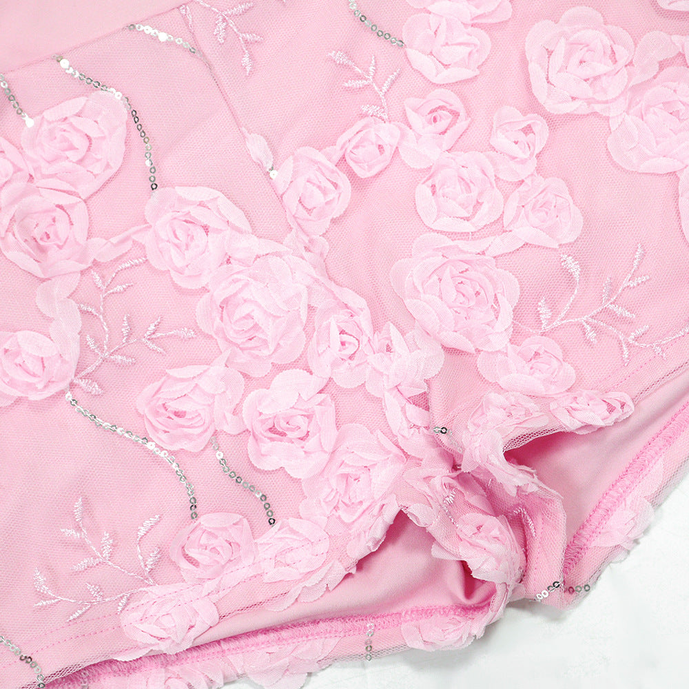 Women round neck long sleeve top and sexy shorts two-piece set 14