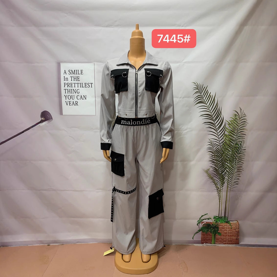 African Women Top and Cargo trousers Casual Two Piece Set 9