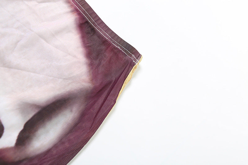 Women Winter Street Mesh Print Bodycon Skirt 13