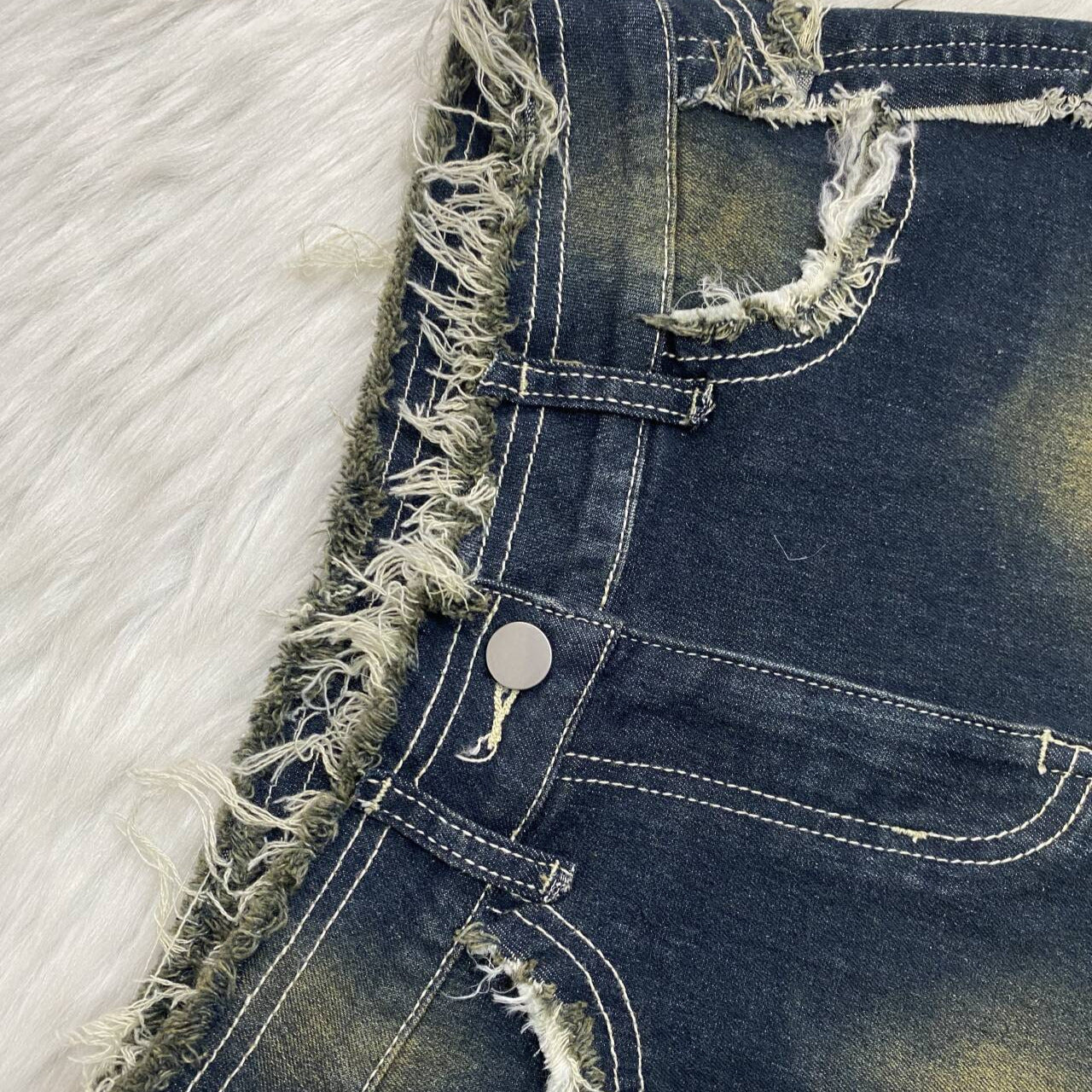 Women Summer Casual Sexy Raw Edge Washed Shorts 6