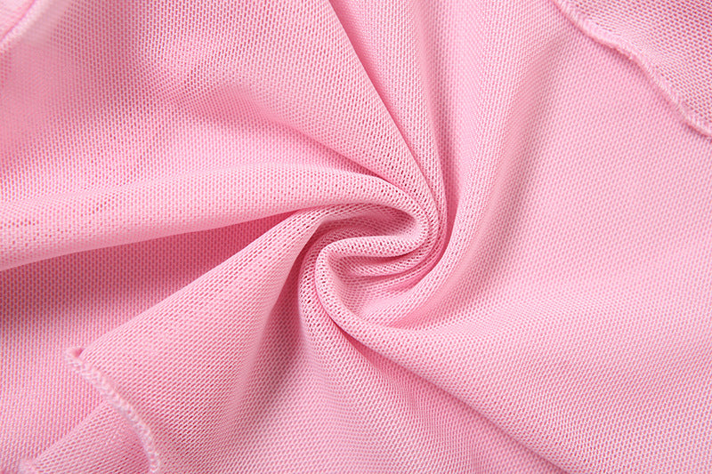 Women's Sheer Mesh and Lace Sleeveless Crop Top Skirt Set 26