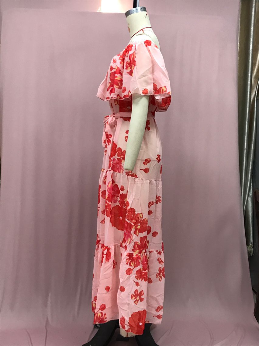 Women's Gradient Color Printed Off Shoulder Maxi Dress 22