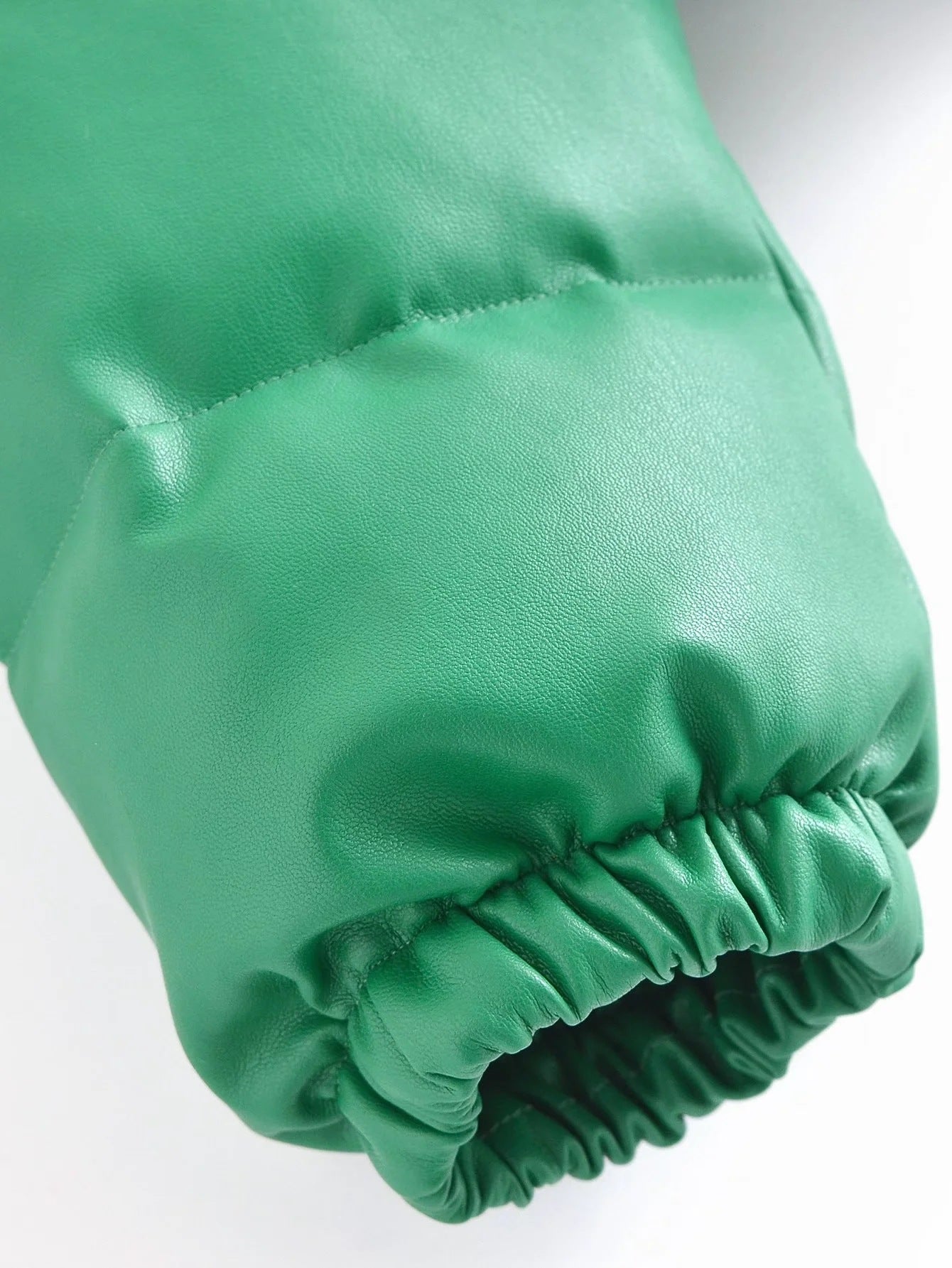 Leather Casual solid color leather cotton-padded Stand Collar jacket 23