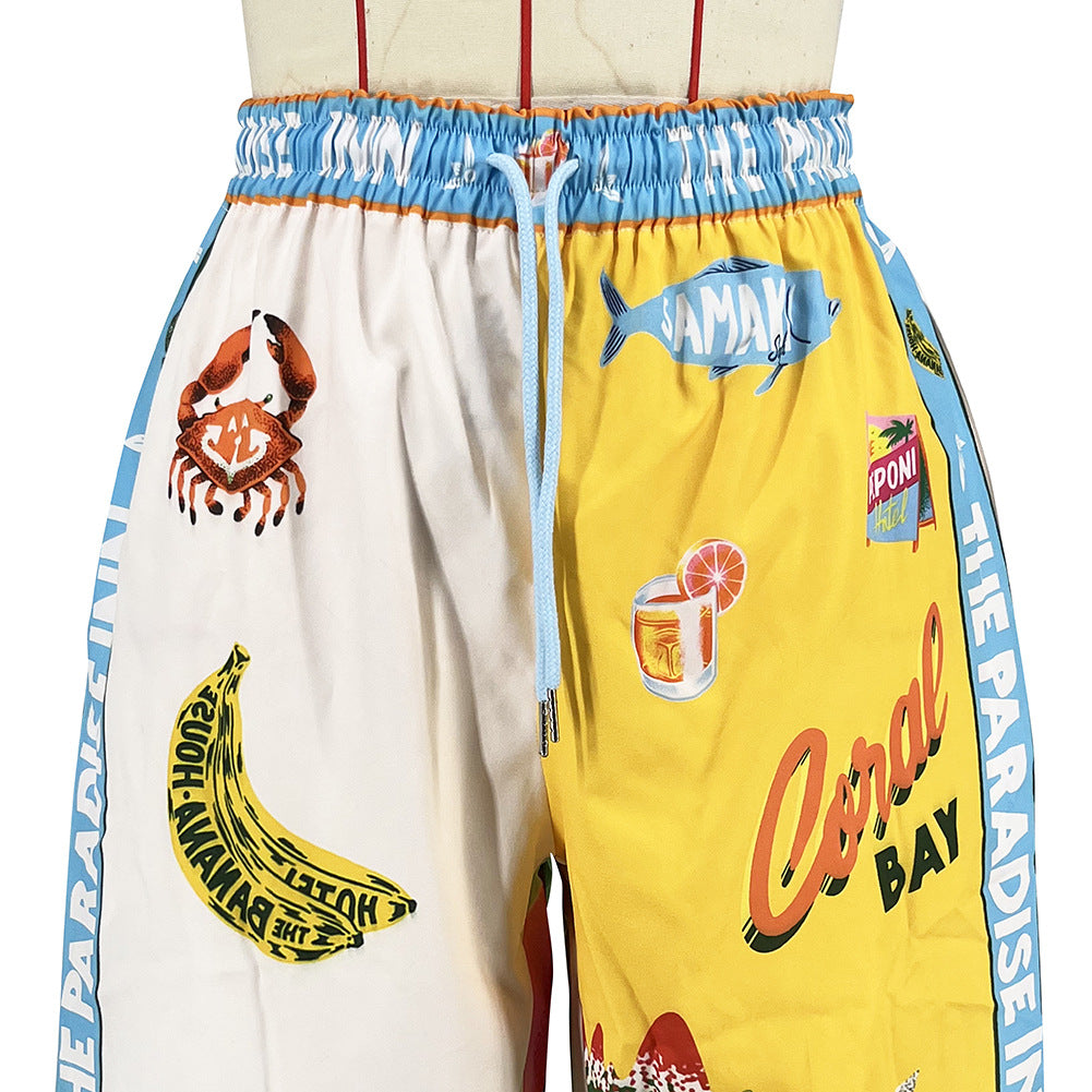 Women Style printed short-sleeved Top and shorts two-piece set 8