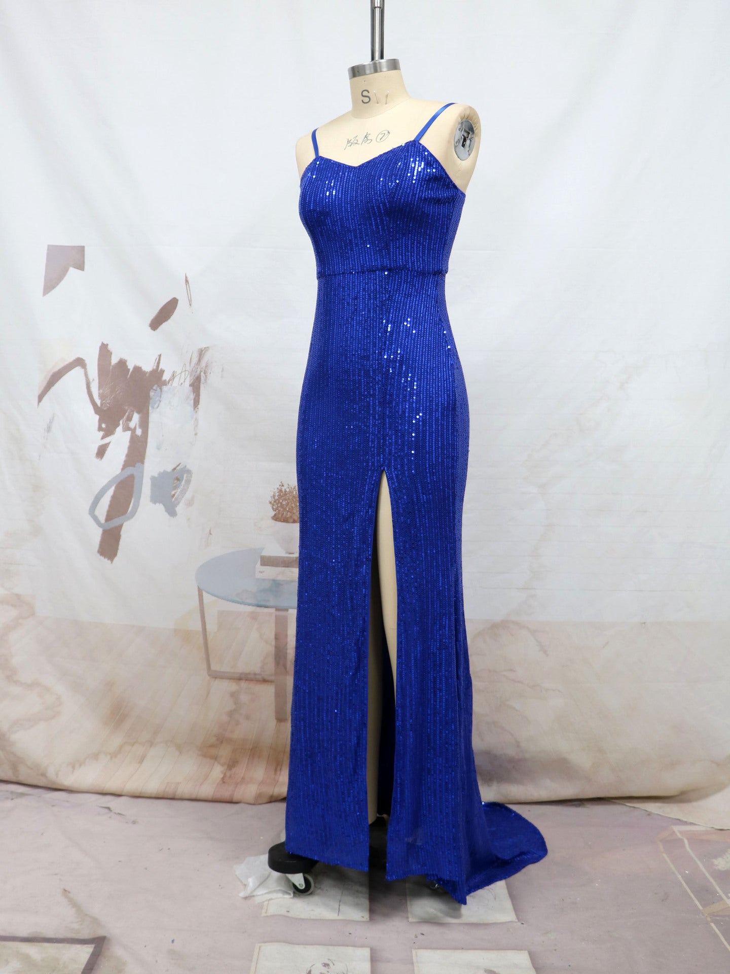 Spring and summer sling sequins slit trailing evening dress Formal Party sexy suspender dress 23