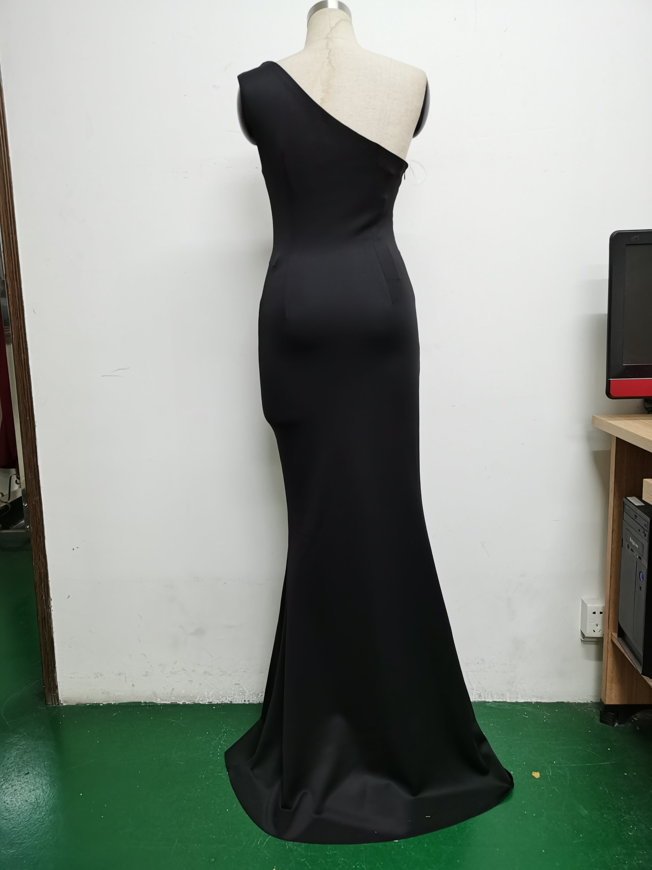 Summer formal beaded one shoulder mermaid evening dress 33