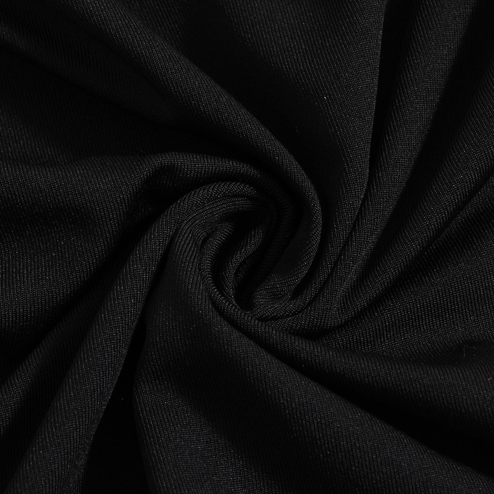 Women Spring and Summer Lace Sexy Hollow One-shoulder Irregular Top and Skirt Two-piece Set 11